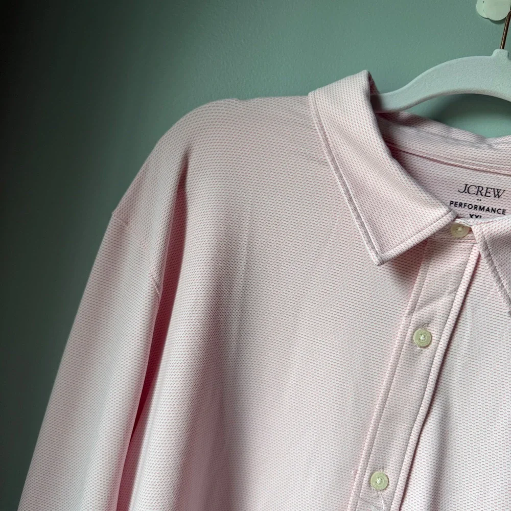 J. Crew Men's Pink Performance Button Up Dress Shirt XXL NEW